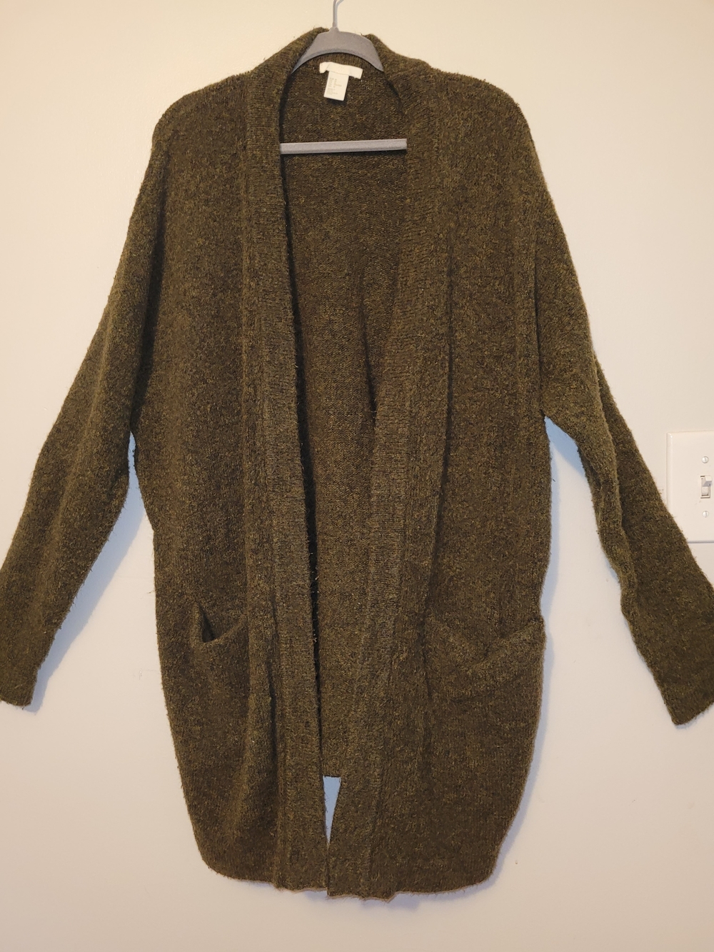H&M Olive Green Open-Front Women's Cardigan